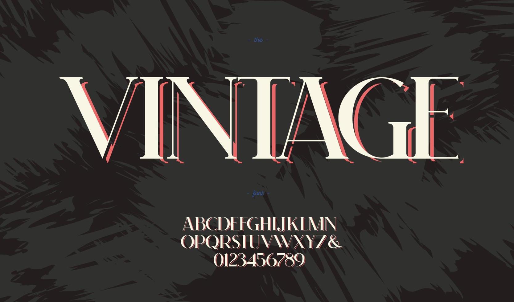 stile premium di carattere vintage vettoriale