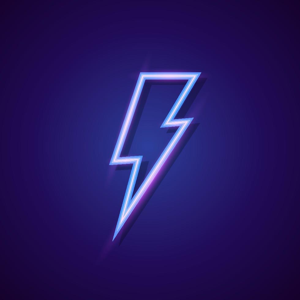 vettore energia fulmine logo stile neon