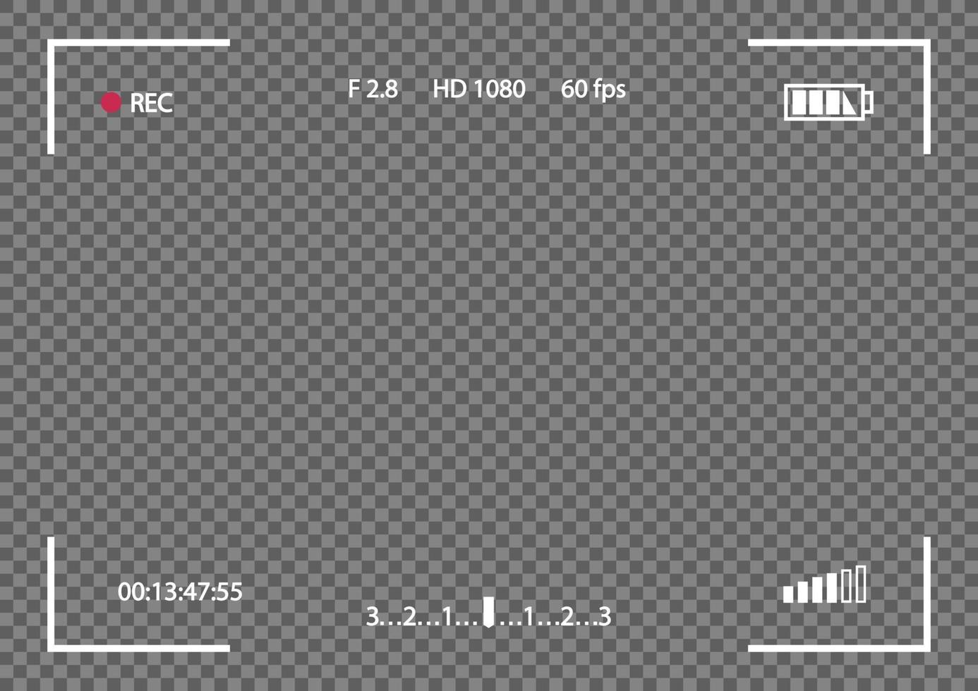 modello di fotocamera con cornice di registrazione vettoriale