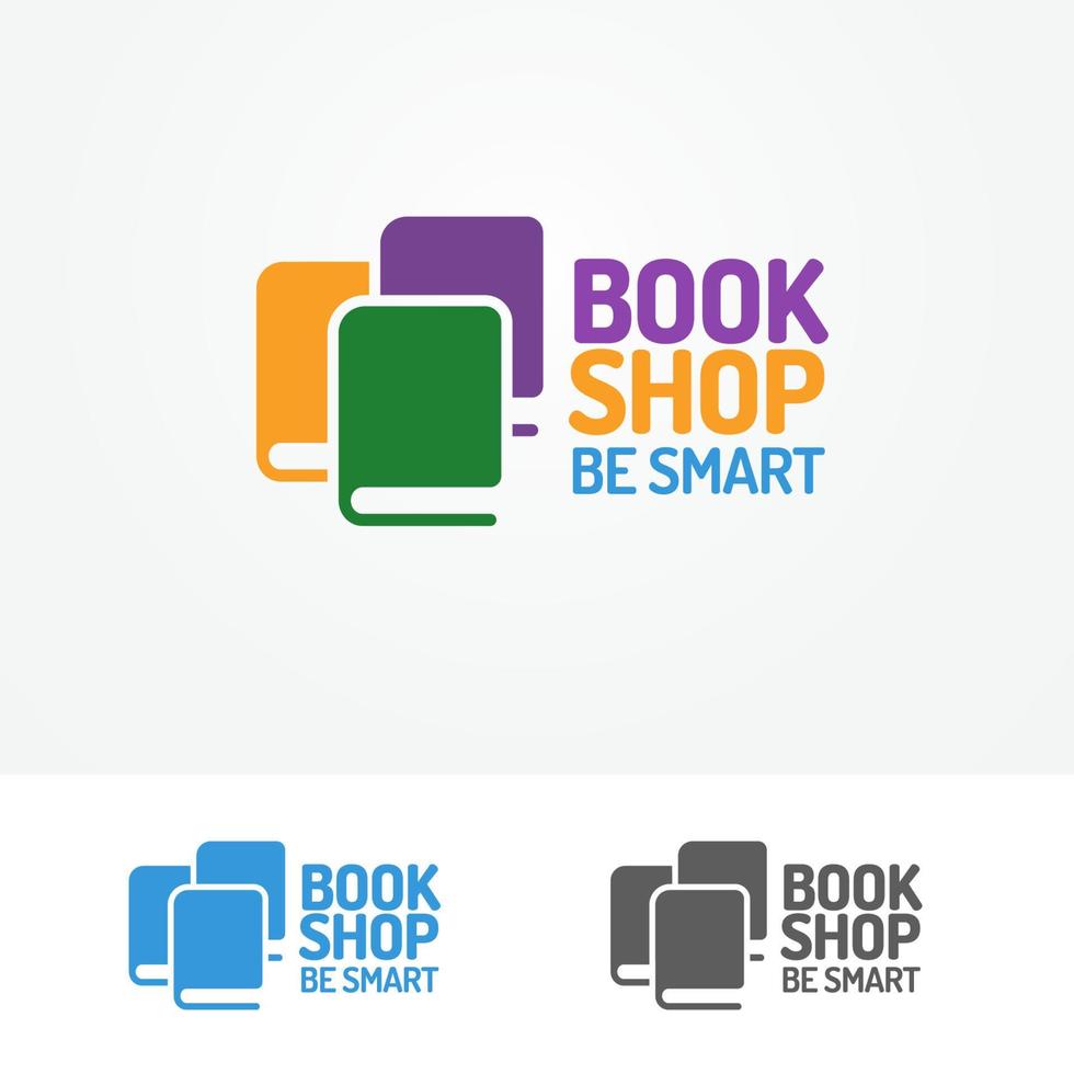 set logo libreria composto da libri vettore