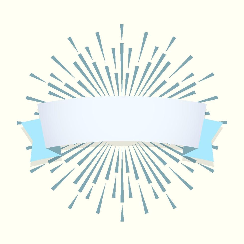 elemento di design sunburst e nastro su sfondo bianco per logo, emblema vettore