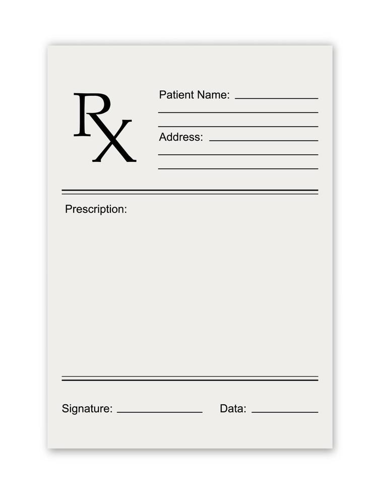 rx prescrizione medica vuoto vuoto vettore