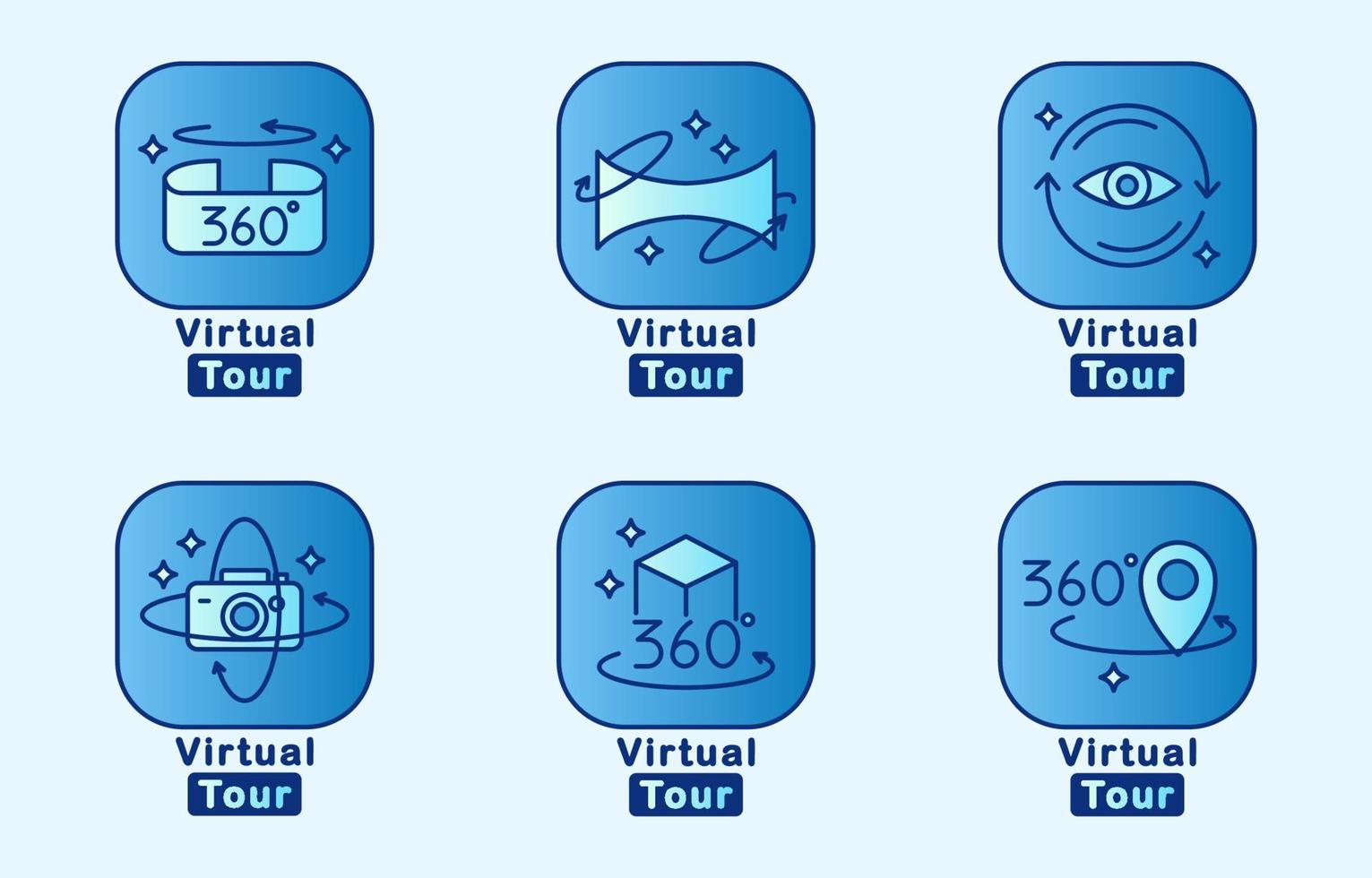 collezione di loghi del tour virtuale vettore