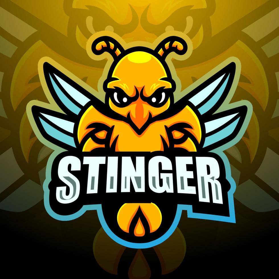 Stinger mascotte esport logo design vettore