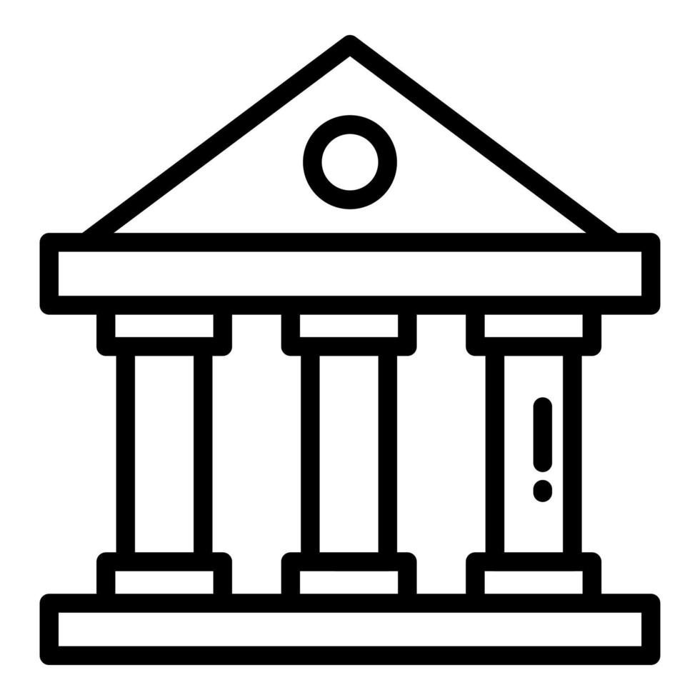 icona della linea del vettore della banca, icona della scuola e dell'istruzione