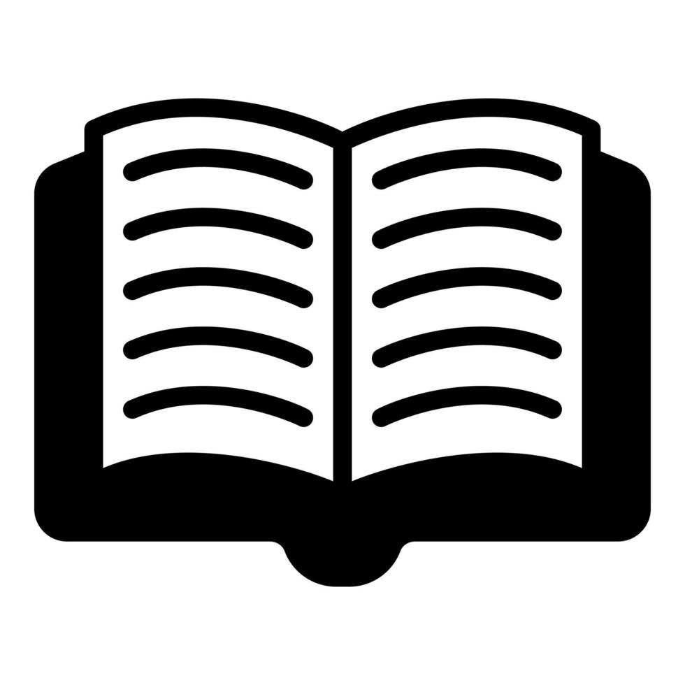 icona del glifo vettoriale del libro, icona della scuola e dell'istruzione