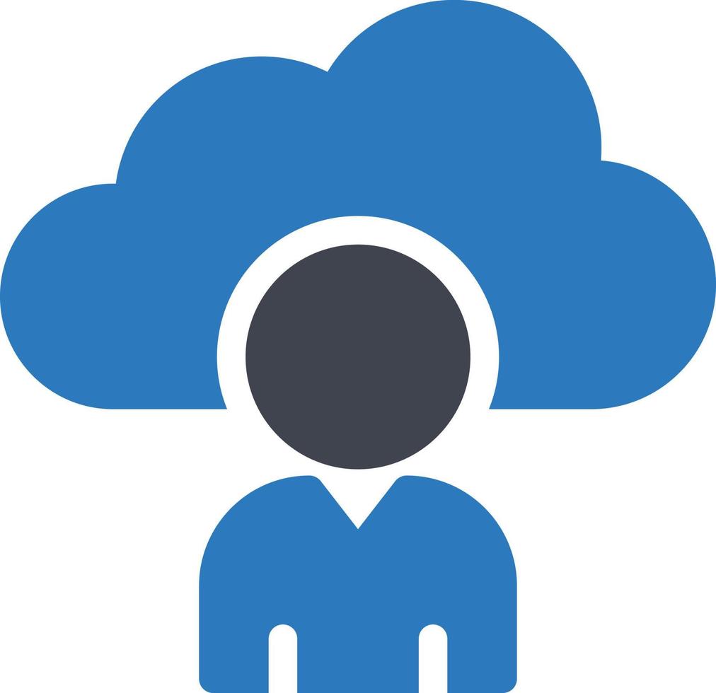 illustrazione vettoriale della nuvola dell'utente su uno sfondo. simboli di qualità premium. icone vettoriali per il concetto e la progettazione grafica.