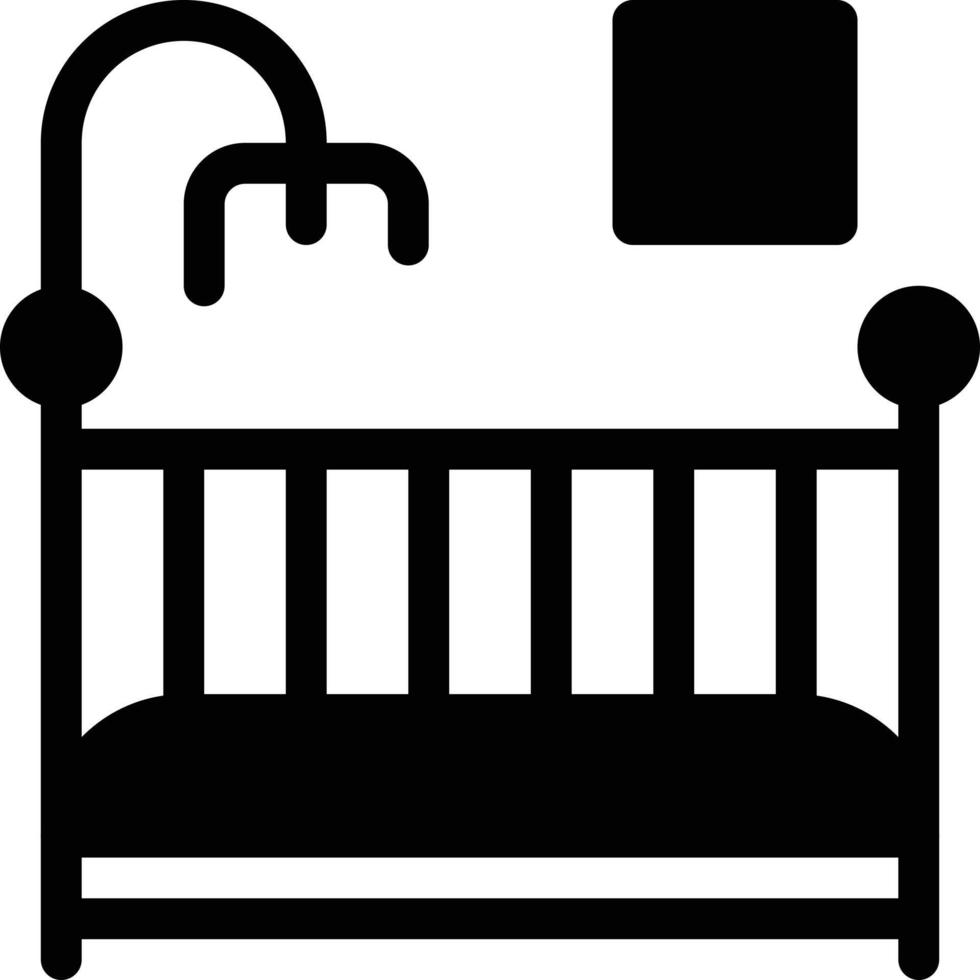 illustrazione vettoriale del lettino per bambini su uno sfondo. simboli di qualità premium. icone vettoriali per il concetto e la progettazione grafica.