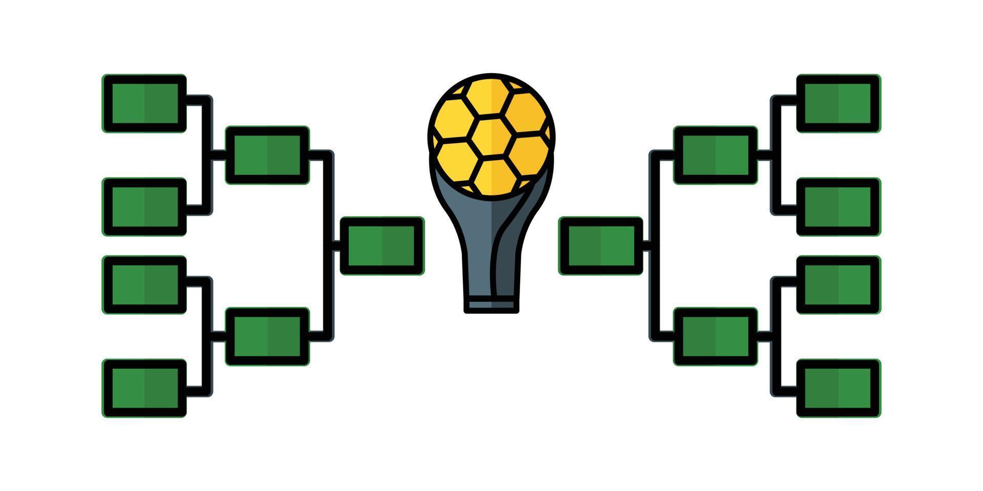 vettore icona staffa torneo. adatto per il simbolo del calcio, lo sport. stile icona linea piena. design semplice modificabile. design semplice illustrazione