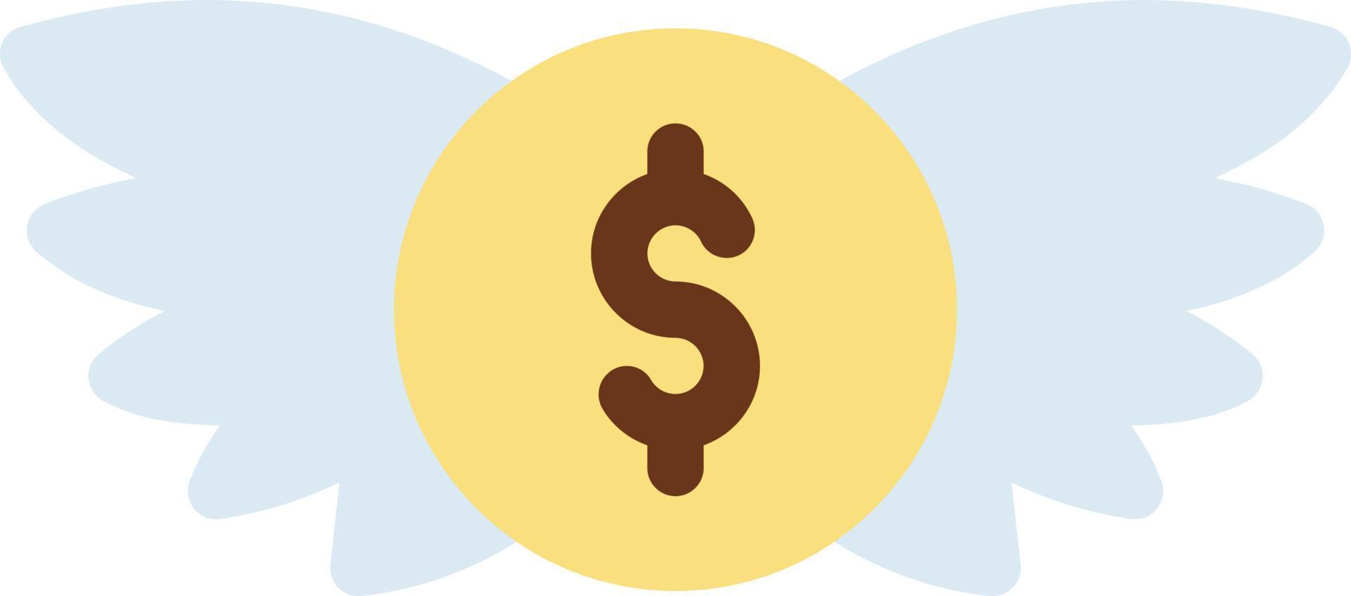 illustrazione vettoriale delle ali del dollaro su uno sfondo. simboli di qualità premium. icone vettoriali per il concetto e la progettazione grafica.