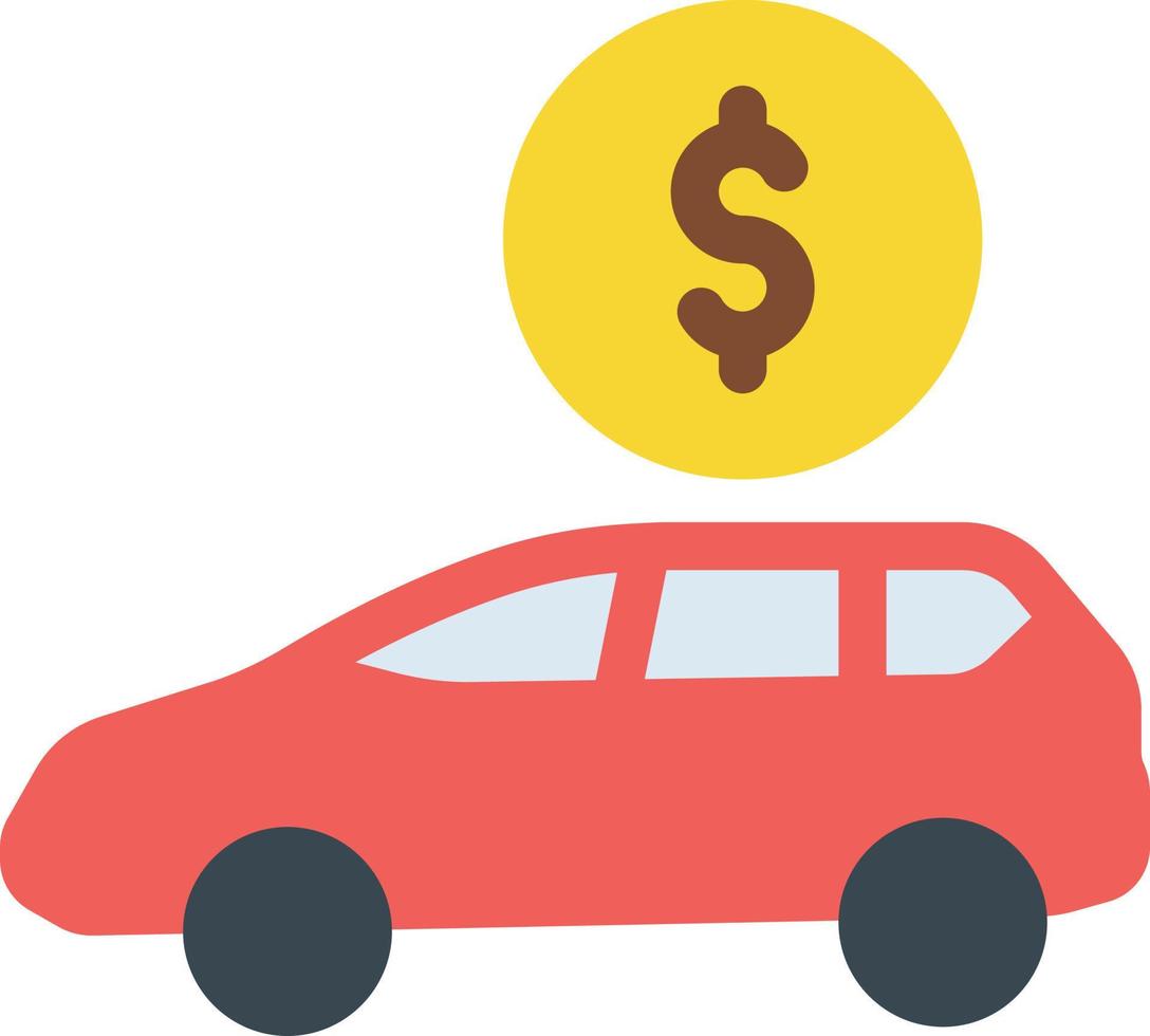 illustrazione di vettore dell'automobile del dollaro su una priorità bassa simboli di qualità premium. icone vettoriali per il concetto e la progettazione grafica.