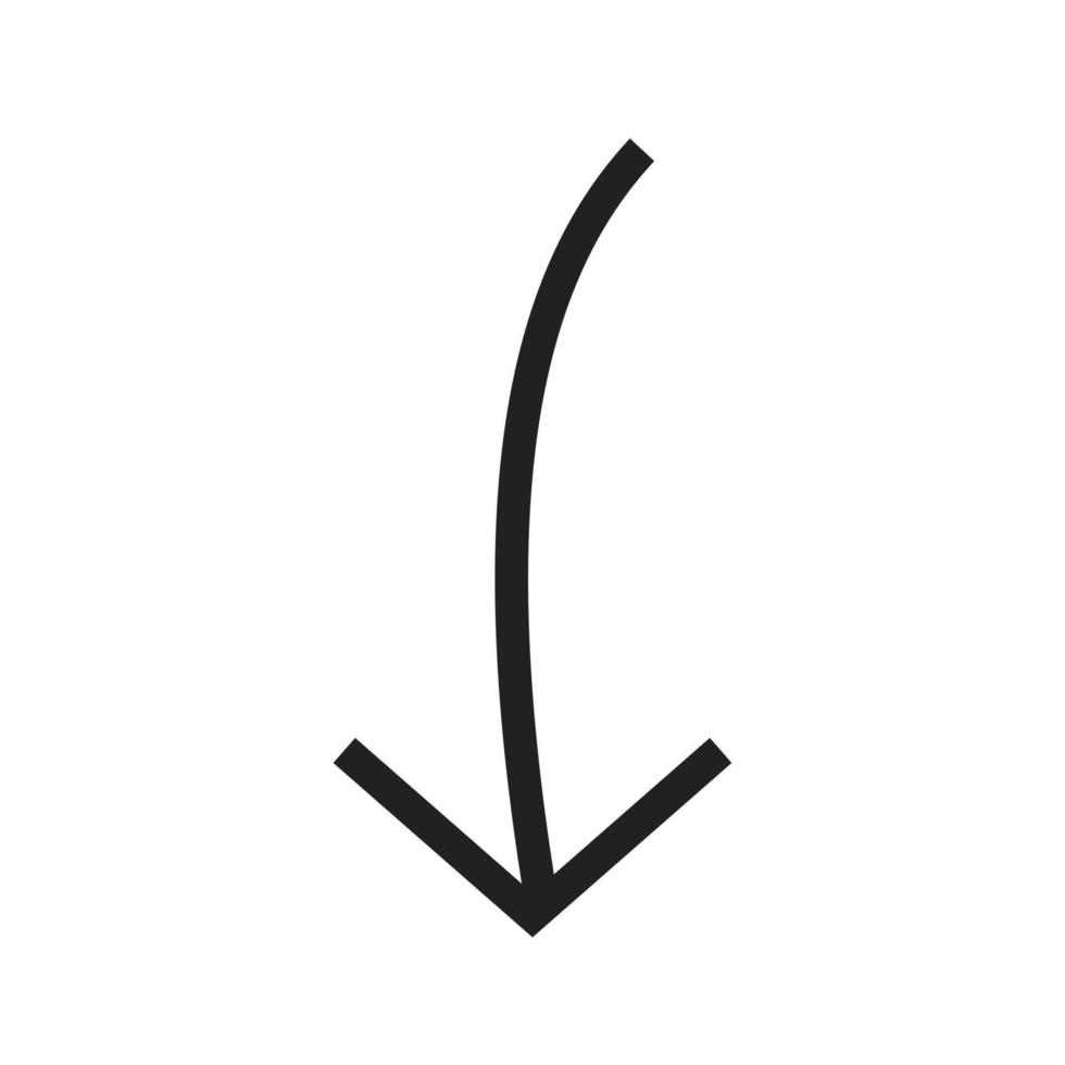 icona della linea con la freccia rivolta verso il basso vettore