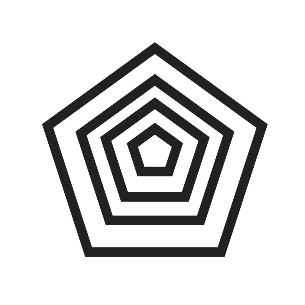 icona della linea del pentagono vettore