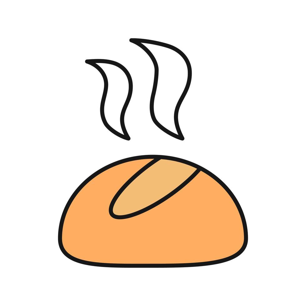 icona del colore del rotolo di cena. panino tondo. illustrazione vettoriale isolata