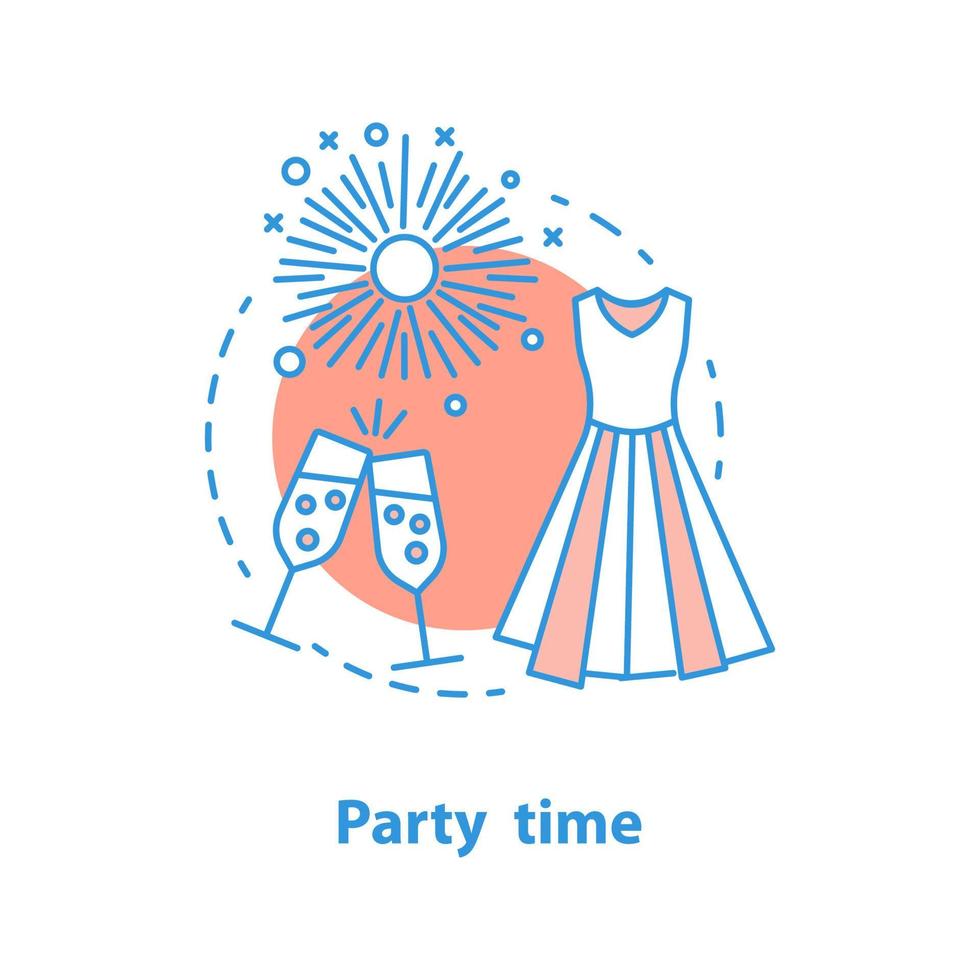 icona del concetto di festa. illustrazione al tratto sottile dell'idea della festa di compleanno. celebrazione. disegno di contorno isolato vettoriale