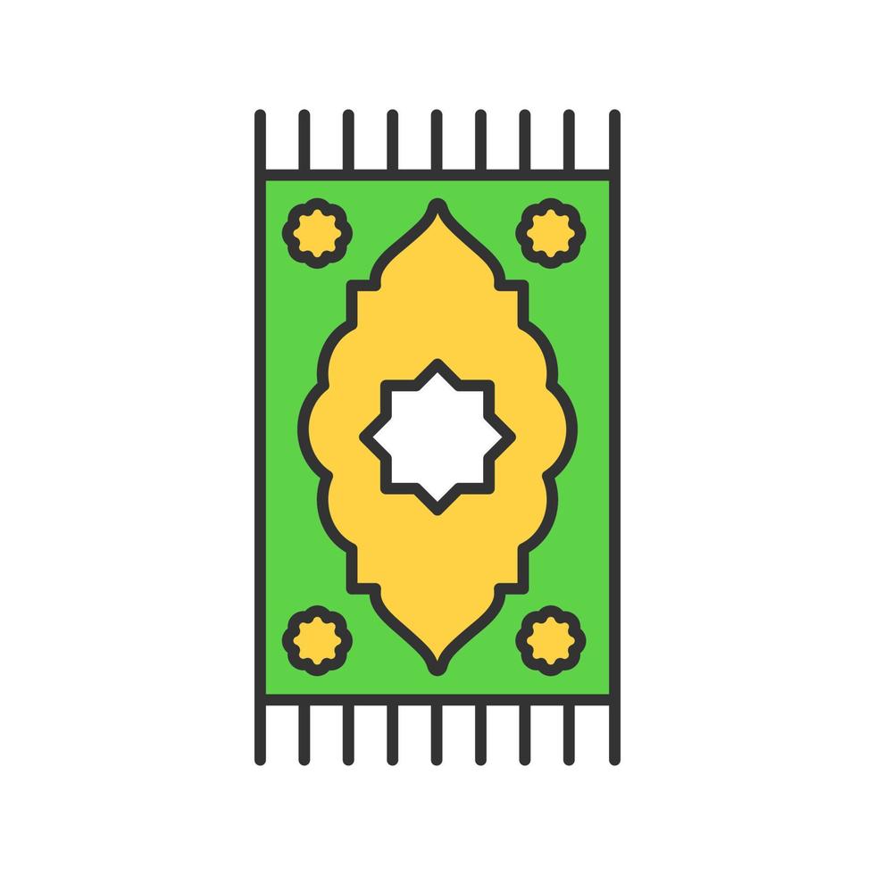 icona del colore del tappetino da preghiera. cultura islamica. tappeto. illustrazione vettoriale isolata