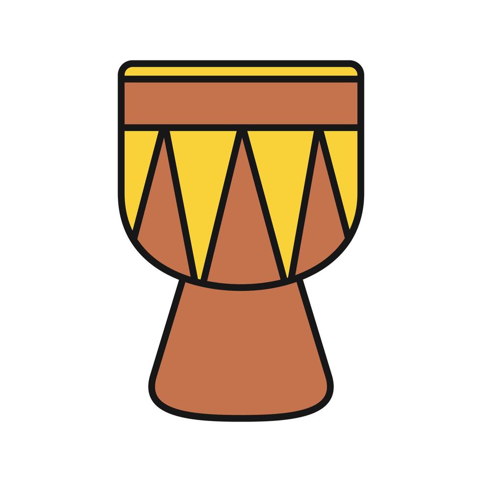 icona colore kendang. tamburo. illustrazione vettoriale isolata