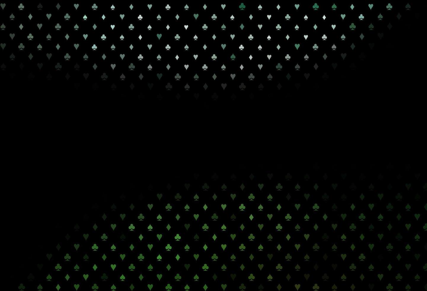 trama vettoriale verde scuro con carte da gioco.