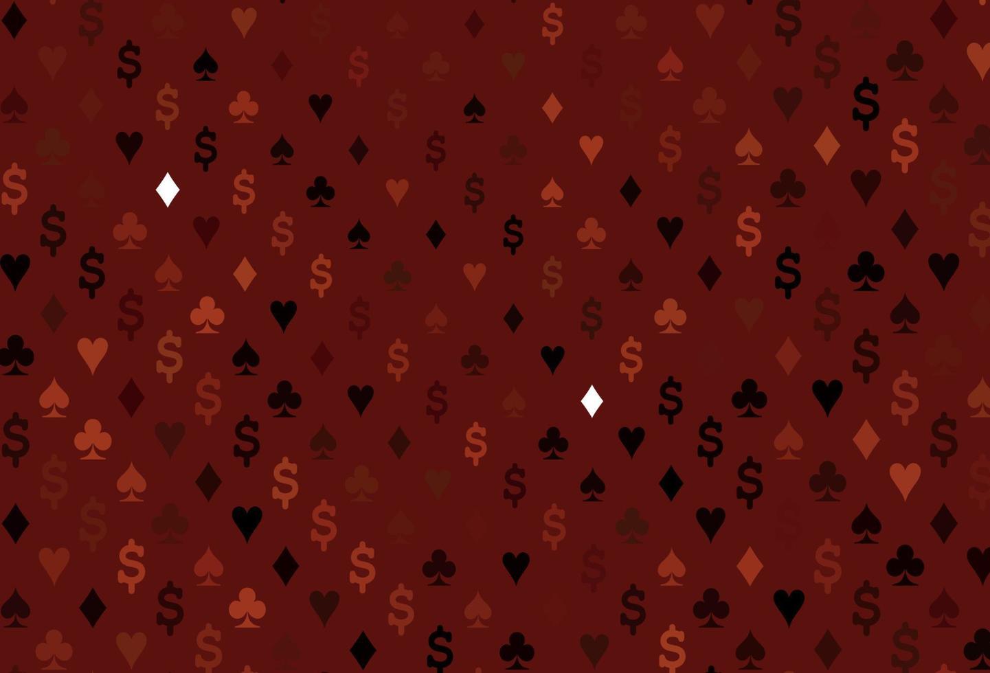 trama vettoriale rosso scuro con carte da gioco.
