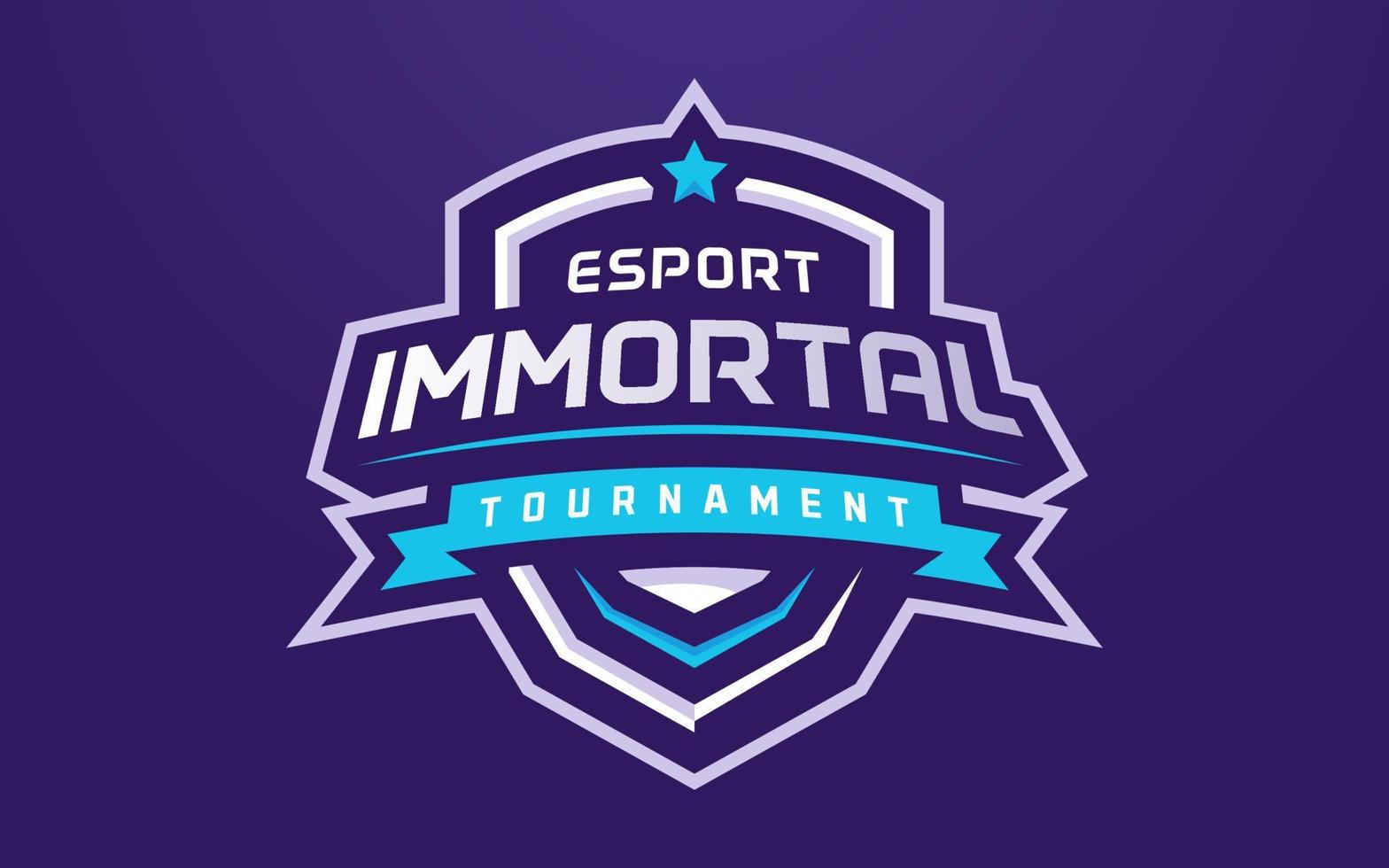 modello di logo eSport immortale per squadra di gioco o torneo vettore