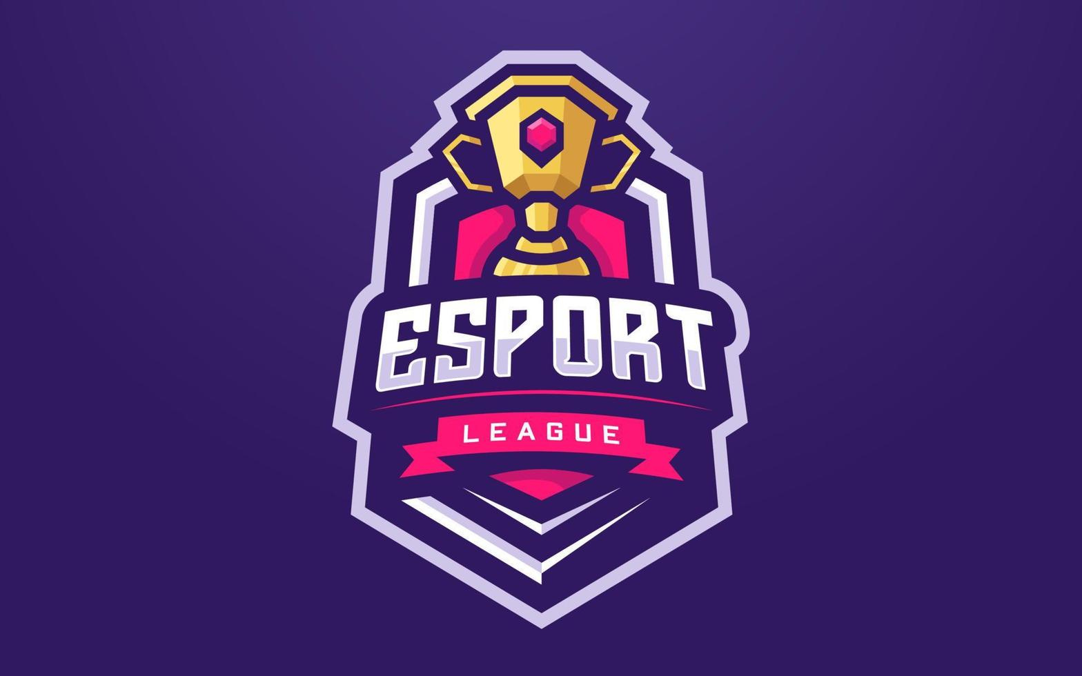modello di logo eSports con trofeo per squadra di gioco o torneo vettore