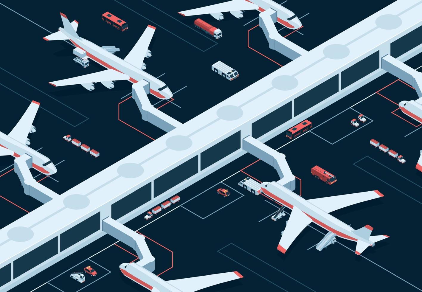 composizione dei jet del terminal dell'aeroporto vettore