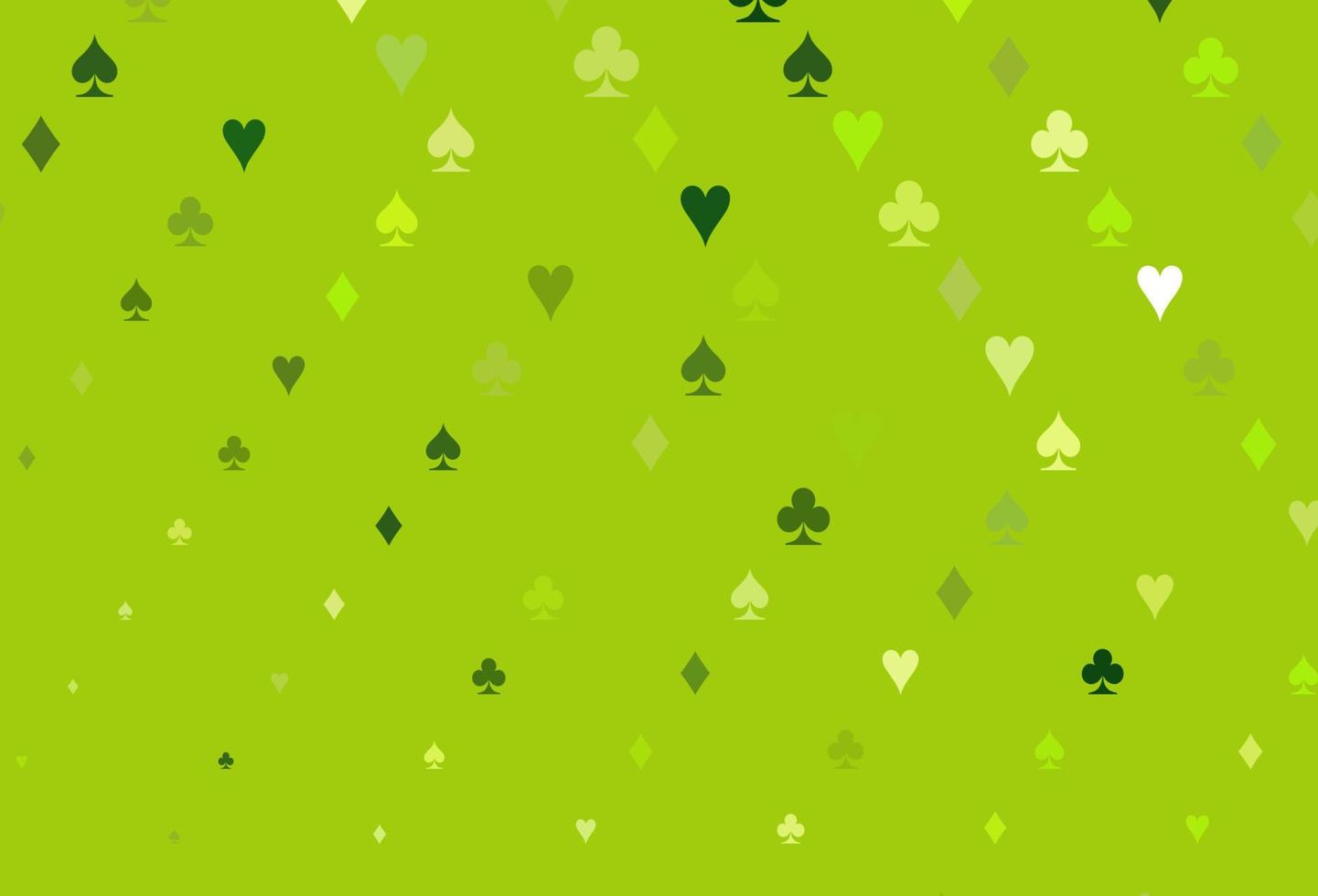 texture vettoriale verde chiaro con carte da gioco.