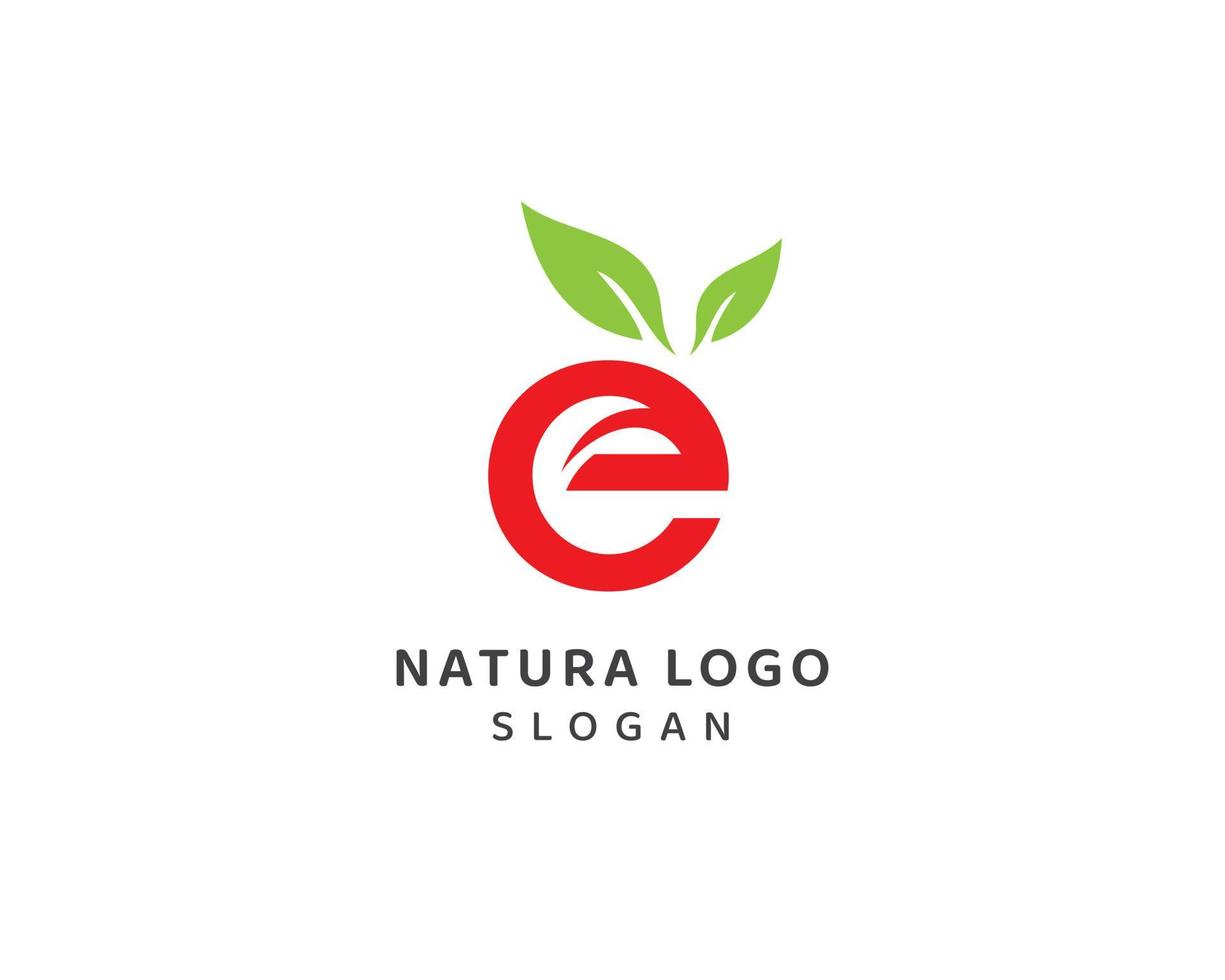 foglia naturale astratta, lettera naturale e logo, piccola lettera e disegno vettoriale