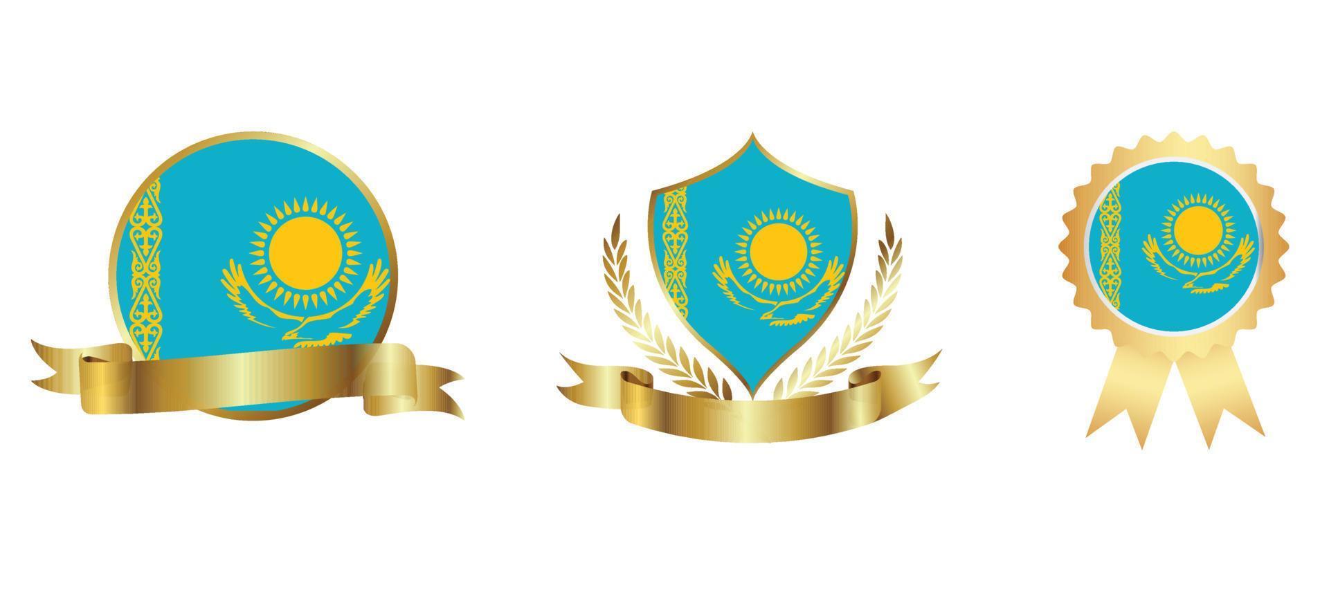 icona della bandiera del kazakistan. set di icone web. collezione di icone piatte. semplice illustrazione vettoriale. vettore