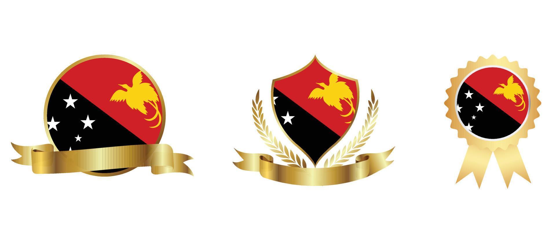 icona della bandiera della papua nuova guinea. set di icone web. collezione di icone piatte. semplice illustrazione vettoriale. vettore
