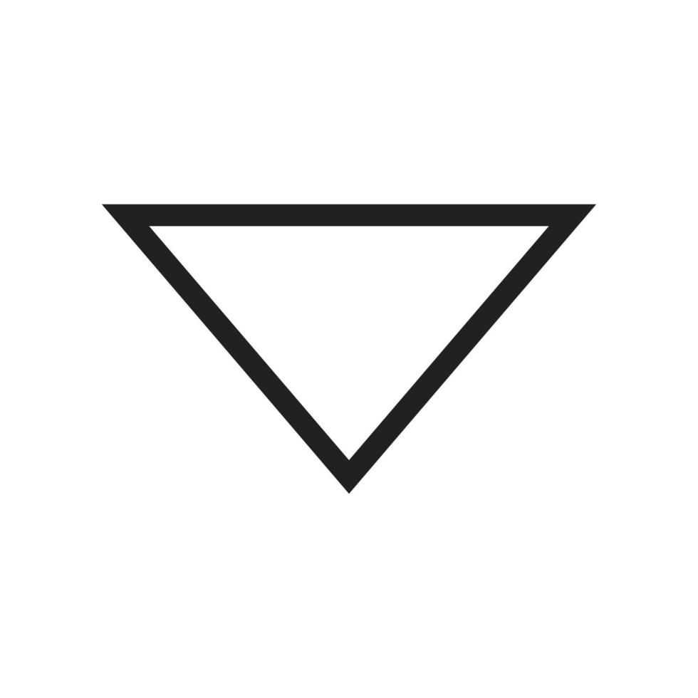 icona della linea freccia giù del triangolo vettore