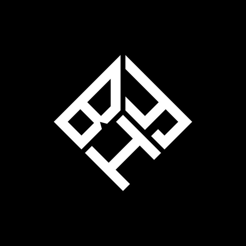 bhy lettera logo design su sfondo nero. dal concetto di logo della lettera di iniziali creative. dal disegno della lettera. vettore
