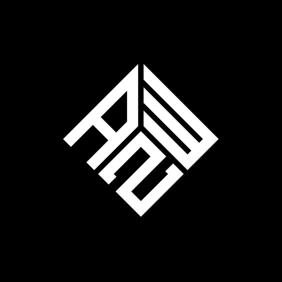 azw lettera logo design su sfondo nero. azw creative iniziali lettera logo concept. disegno della lettera azw. vettore