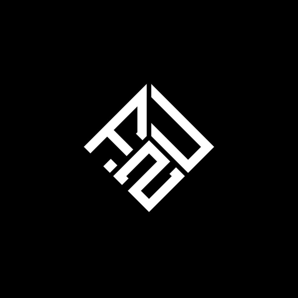 fzu lettera logo design su sfondo nero. fzu creative iniziali lettera logo concept. disegno della lettera fzu. vettore