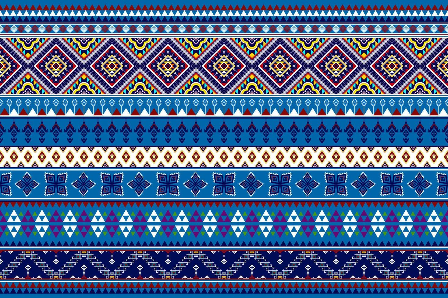 disegno geometrico astratto del modello etnico ikat. tappeto in tessuto azteco ornamenti mandala decorazioni tessili carta da parati. tribale boho nativo etnico turchia ricamo tradizionale sfondo vettoriale