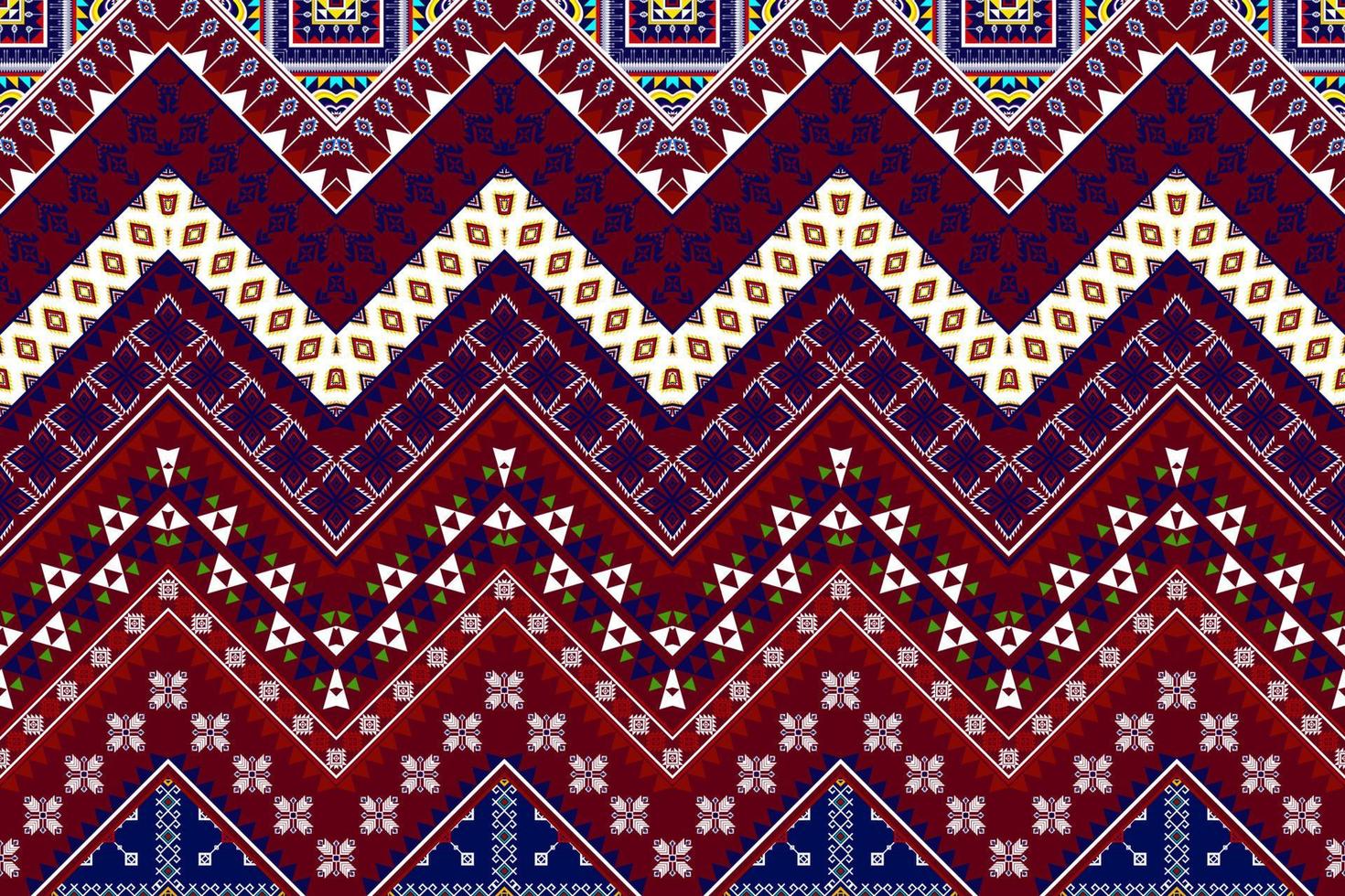 disegno geometrico astratto del modello etnico ikat. tappeto in tessuto azteco ornamenti mandala decorazioni tessili carta da parati. tribale boho nativo etnico turchia ricamo tradizionale sfondo vettoriale