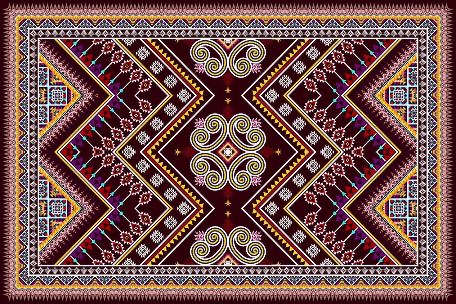 ikat etnico modello senza cuciture design astratto geometrico tessuto azteco tappeto ornamento chevron decorazione tessile carta da parati. tribale tacchino africano indiano americano tradizionale ricamo vettore