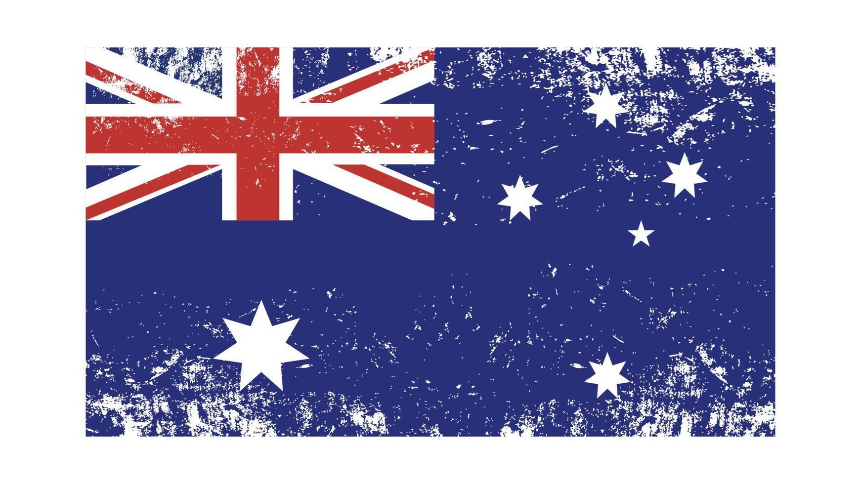 bandiera dell'australia.dimensione e colori della proporzione ufficiale. illustrazione vettoriale grunge e graffi