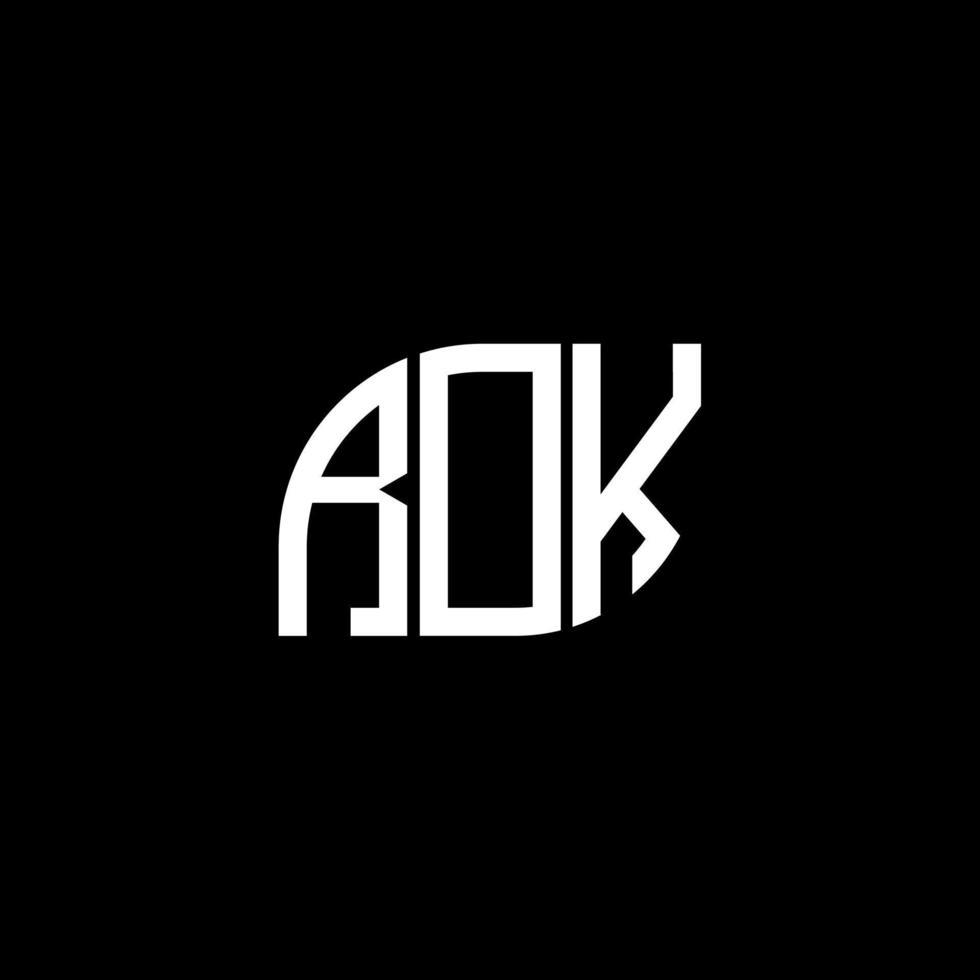 rok lettera logo design su sfondo nero. rok creative iniziali lettera logo concept. disegno della lettera rok. vettore