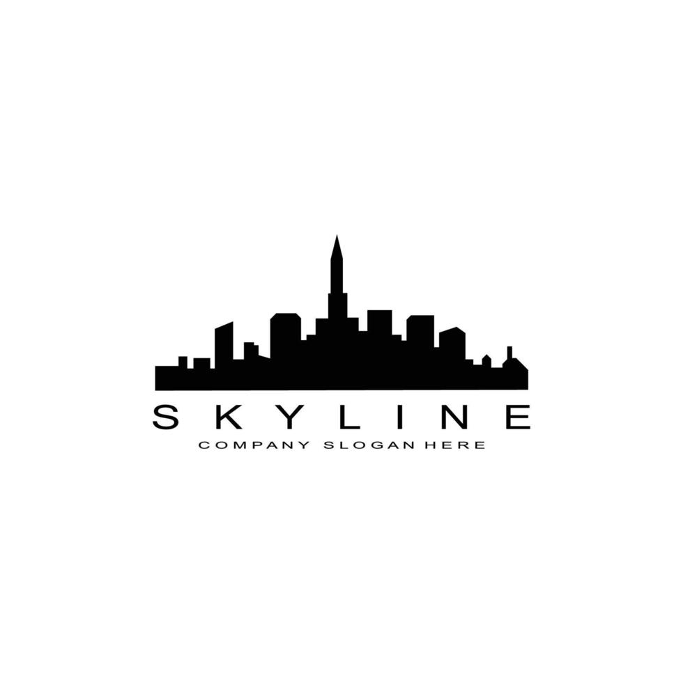 skyline della città, grattacielo per il vettore di progettazione del logo dell'edificio immobiliare urbano