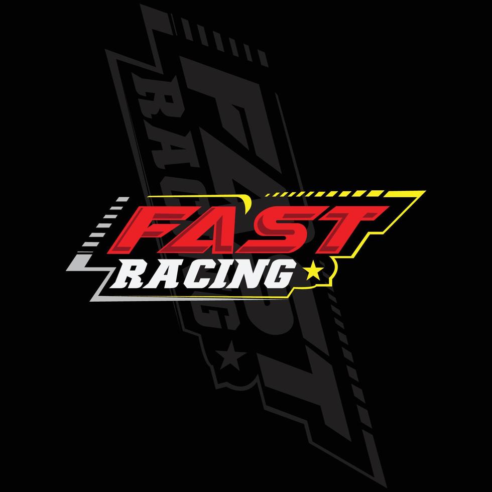 design di sfondo del logo da corsa veloce, riparazione di veicoli automobilistici, adatto per serigrafia, adesivi, banner, squadre, aziende vettore