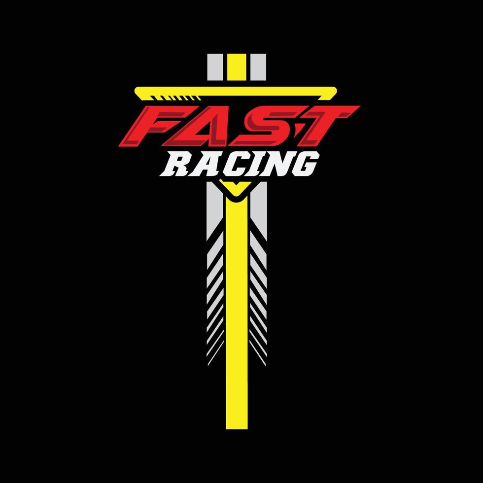 design di sfondo del logo da corsa veloce, riparazione di veicoli automobilistici, adatto per serigrafia, adesivi, banner, squadre, aziende vettore