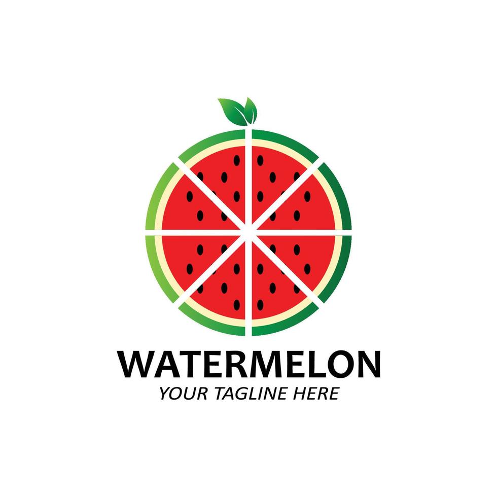 illustrazione vettoriale di frutta fresca anguria frutta logo rosso, disponibile sul mercato, design serigrafico, adesivo, banner, azienda di frutta
