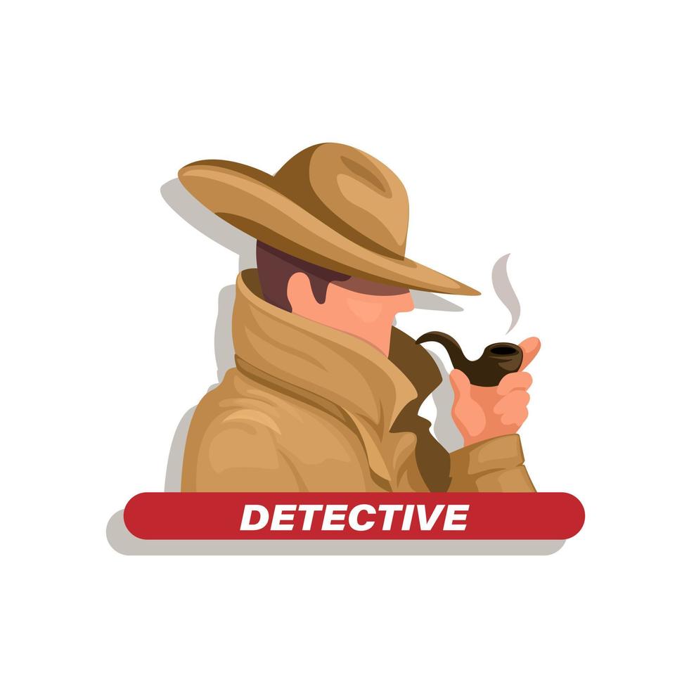 vettore di illustrazione del personaggio della mascotte detective
