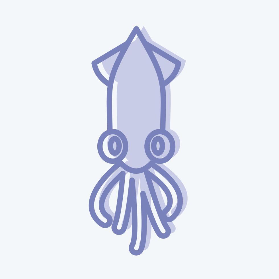 calamaro icona. adatto alla carne. stile bicolore. design semplice modificabile. vettore del modello di progettazione. semplice illustrazione