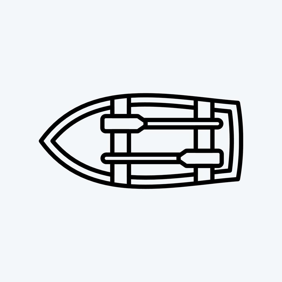 icona gommone. adatto per l'istruzione simbolo. stile di linea. design semplice modificabile. vettore del modello di progettazione. semplice illustrazione