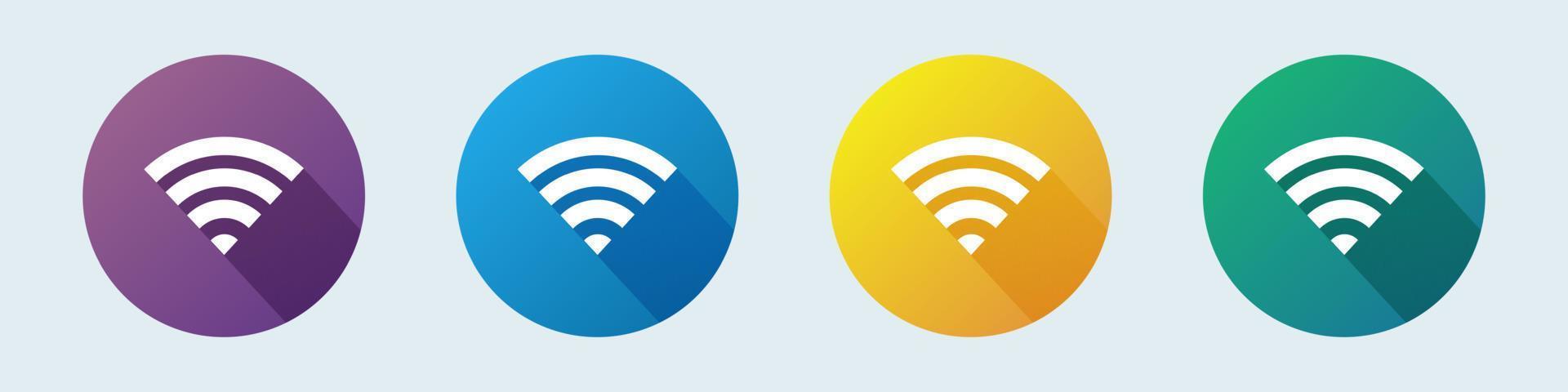 icona del segno di internet wifi in stile piatto. icona del segnale Internet wireless per le app. vettore