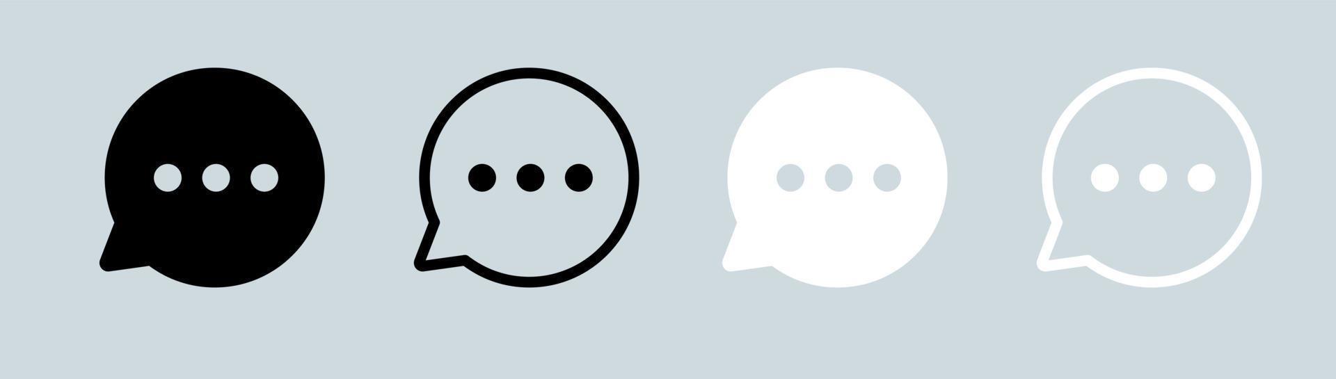 bolle di chat o di messaggistica con l'icona piatta dei punti per l'interfaccia di app e siti Web. vettore