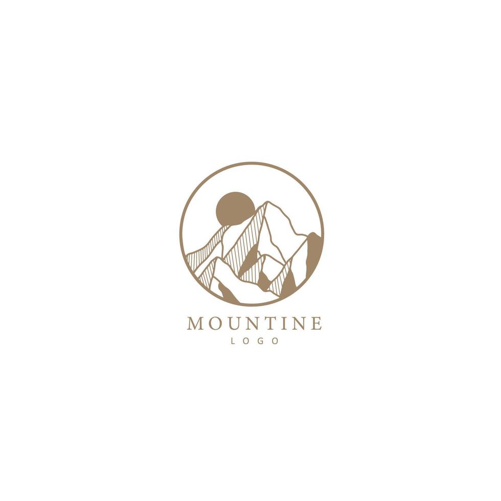 logo della montagna. modello di logo design piatto. illustratore vettoriale