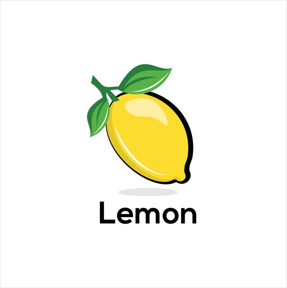 limone icona logo frutta fresca di limone sulla stagione estiva frutta estiva illustrazione piatta vettoriale